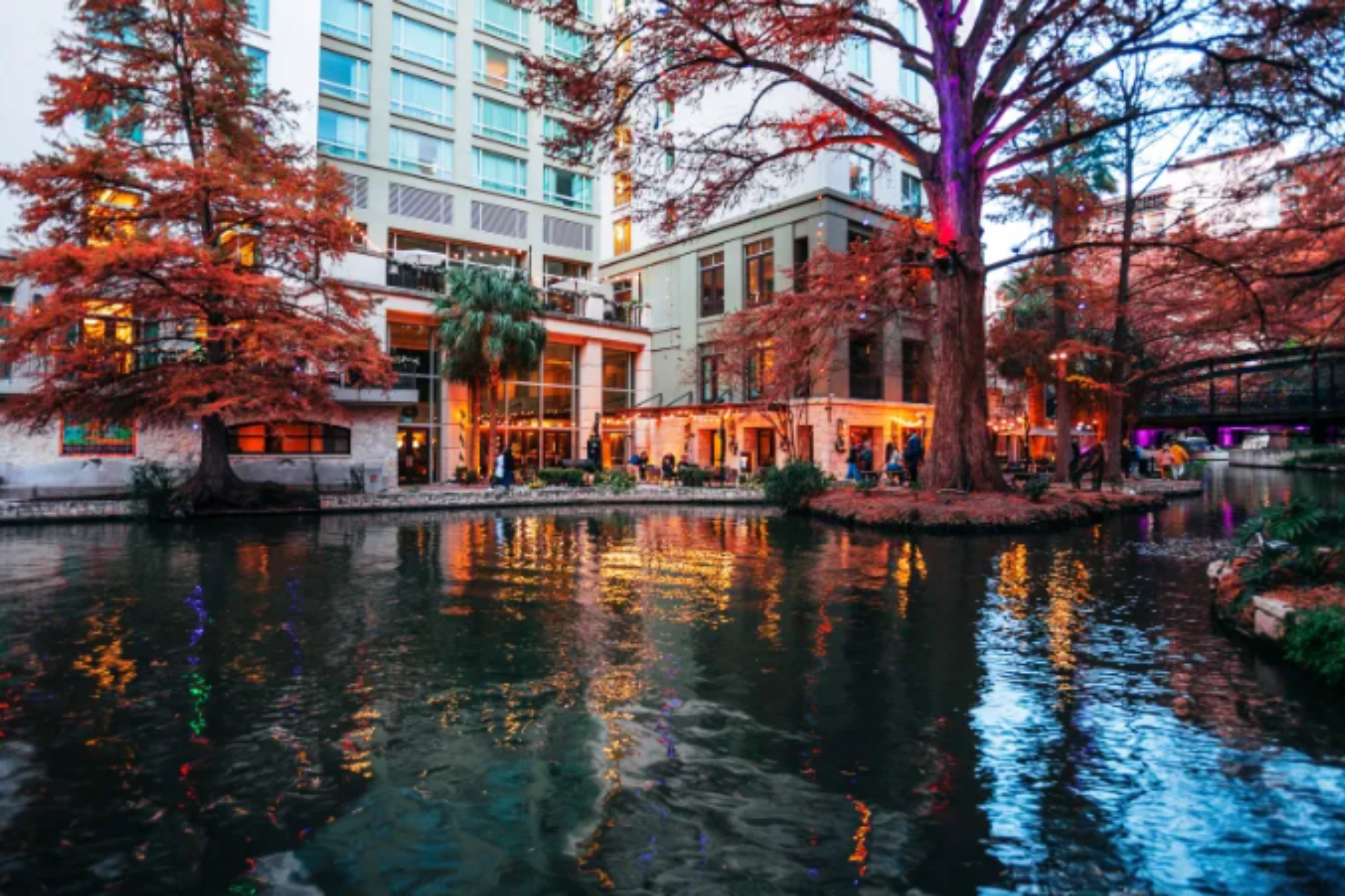 a building with a river in front of it